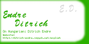 endre ditrich business card